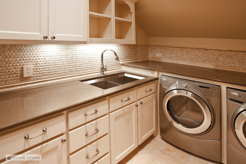 Allied Plumbing for Mediterranean Laundry Room with Washer