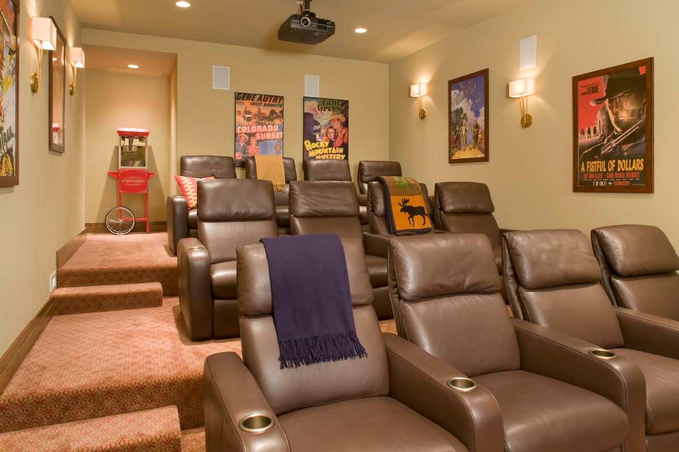 Beaver Creek Movie Theater for Contemporary Home Theater with Tiered Seating