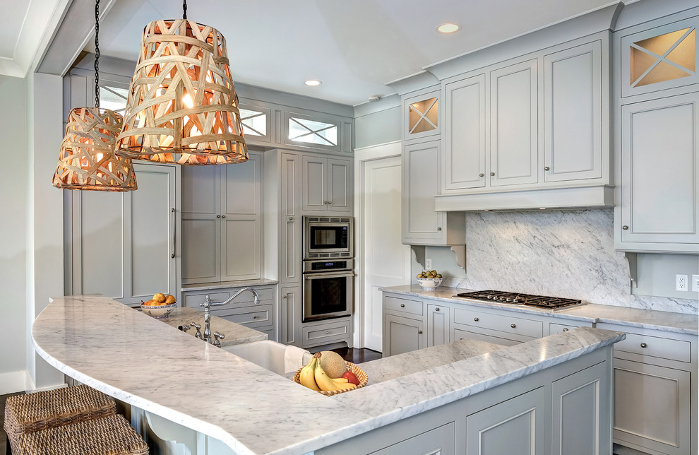 Benjamin Moore Gray Owl for Traditional Kitchen with Integrated Range Hood