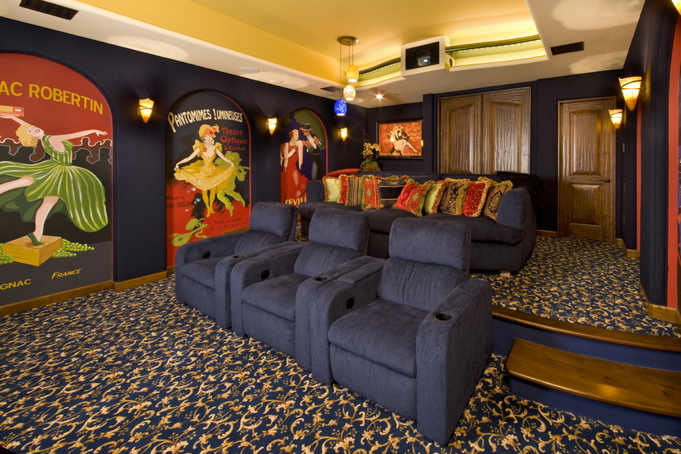 Bethesda Movie Theater for Traditional Home Theater with Sconce