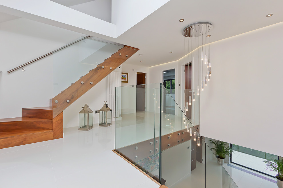 Chandelier Definition for Contemporary Staircase with Tiered Chandelier