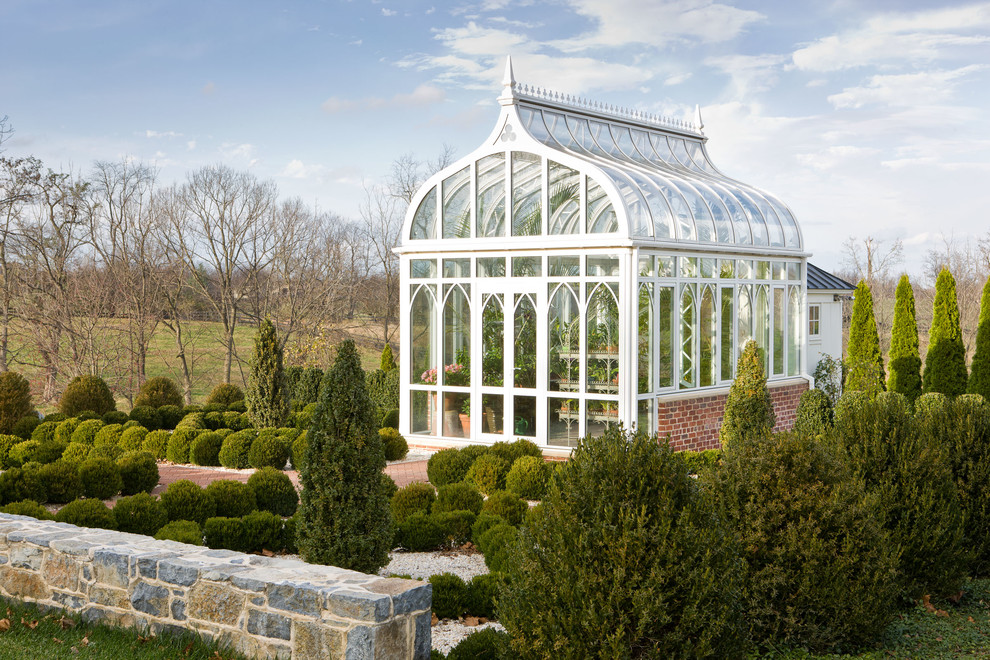 Conservatory at Druid Hills for Victorian Shed with Hedge