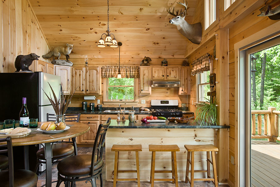 Coventry Log Homes for Rustic Kitchen with Log Cabin Kits