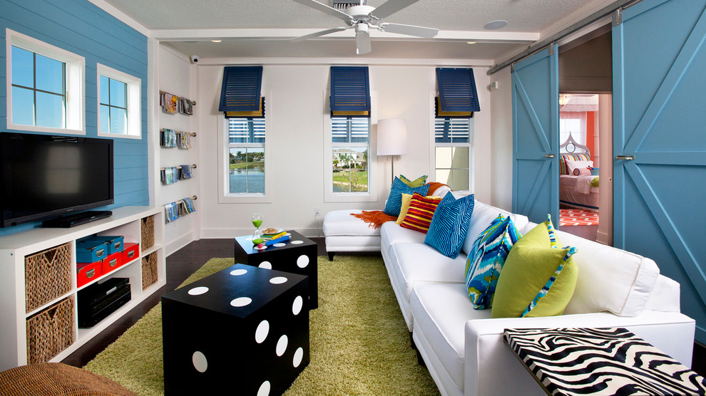 Domino Mag for Beach Style Family Room with Ocean