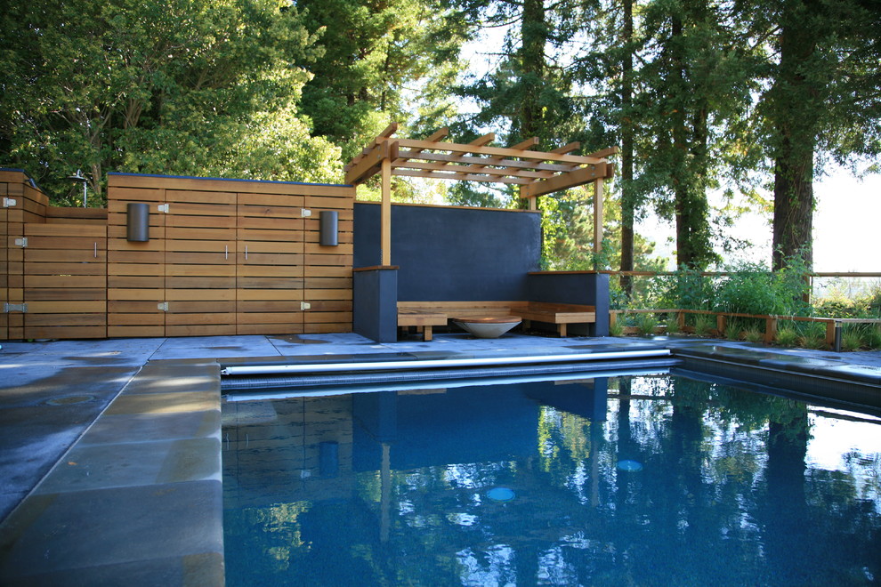 Farmington Valley Equipment for Modern Pool with Garden Storage