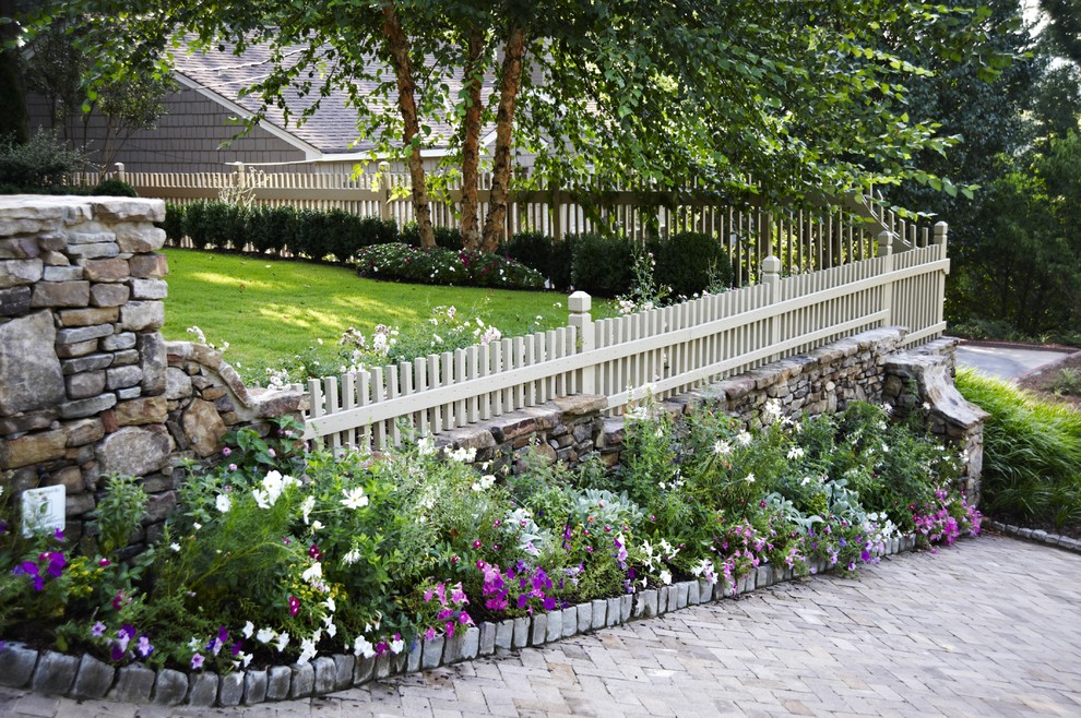 Fenceworks for Traditional Landscape with Purple Groundcover