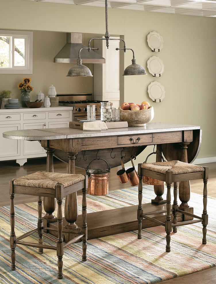 Greek Isles Charlotte for Traditional Spaces with Distressed Kitchen Island