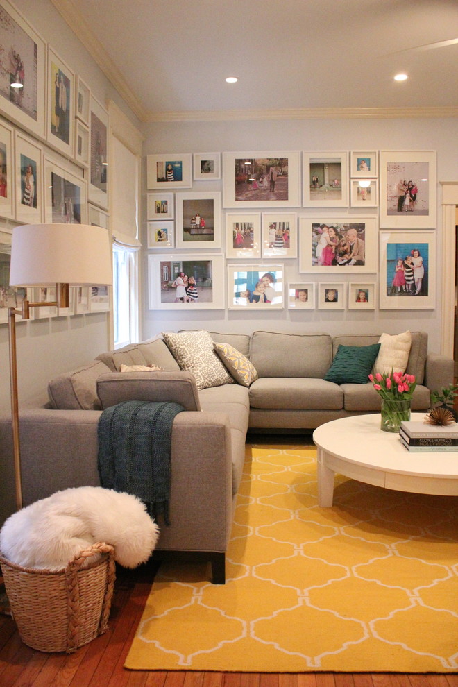 Helping Hands Richmond for Transitional Living Room with Photo Gallery Wall