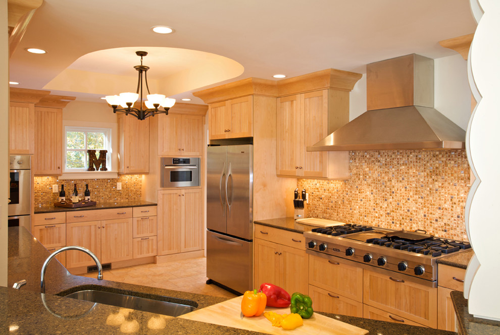 Kam Appliance for Beach Style Kitchen with Light Wood Cabinets