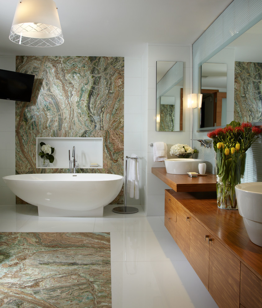 Lennar Homes Miami for Contemporary Bathroom with Floating Shelf