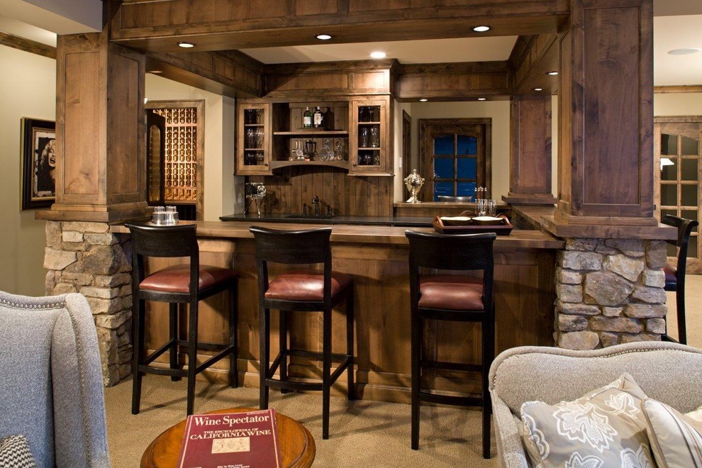 Lorts for Rustic Home Bar with Martha Ohara Interiors