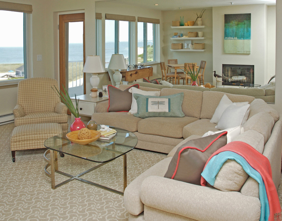 Masland Carpet for Traditional Living Room with Floating Shelves
