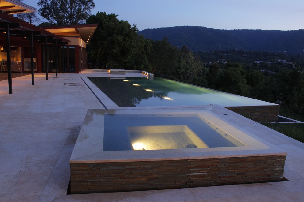 Murrieta Day Spa for Modern Pool with Stacked Stone