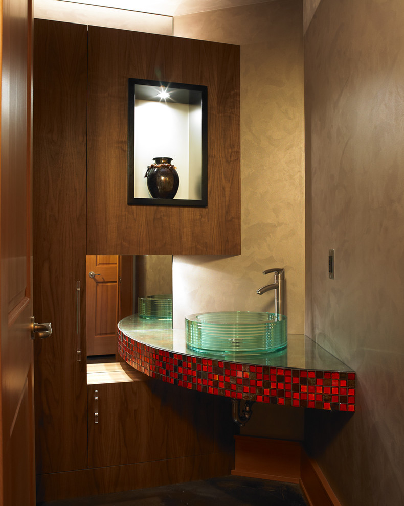 Oceanside Tile for Modern Bathroom with Textured Walls