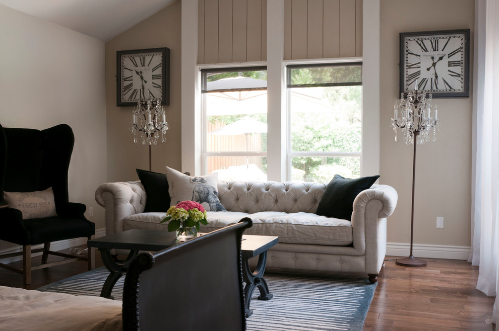 Restoration Hardware Dallas for Transitional Living Room with Sheer Window Treatment