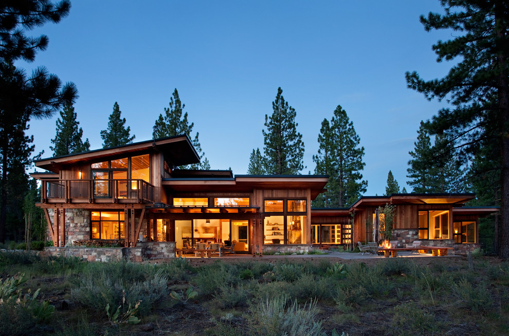 Sierra Pacific Windows for Rustic Exterior with Pine Trees
