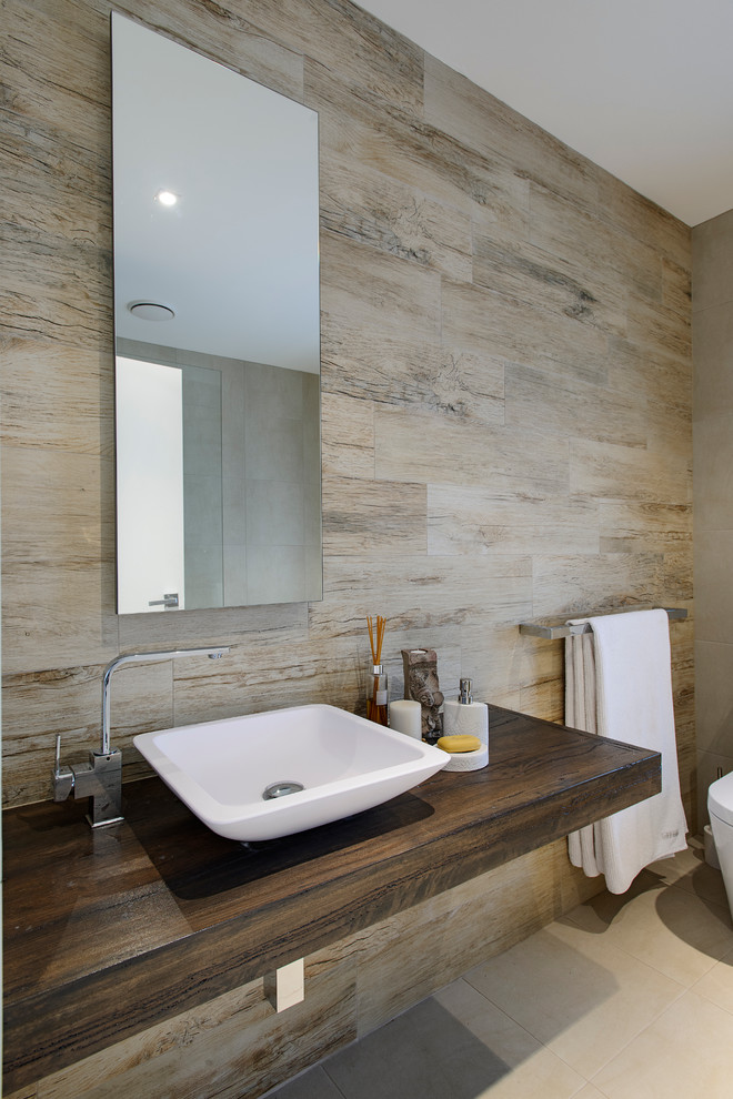 Timber Wolf Size for Contemporary Bathroom with Timber Vanity