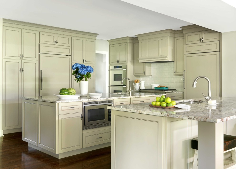 Typhoon Bordeaux for Traditional Kitchen with Taupe Painted Cabinet