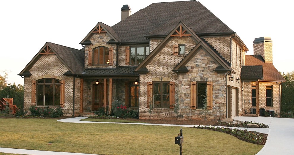 Umber Color for Traditional Exterior with Wow Factor Front Elevation