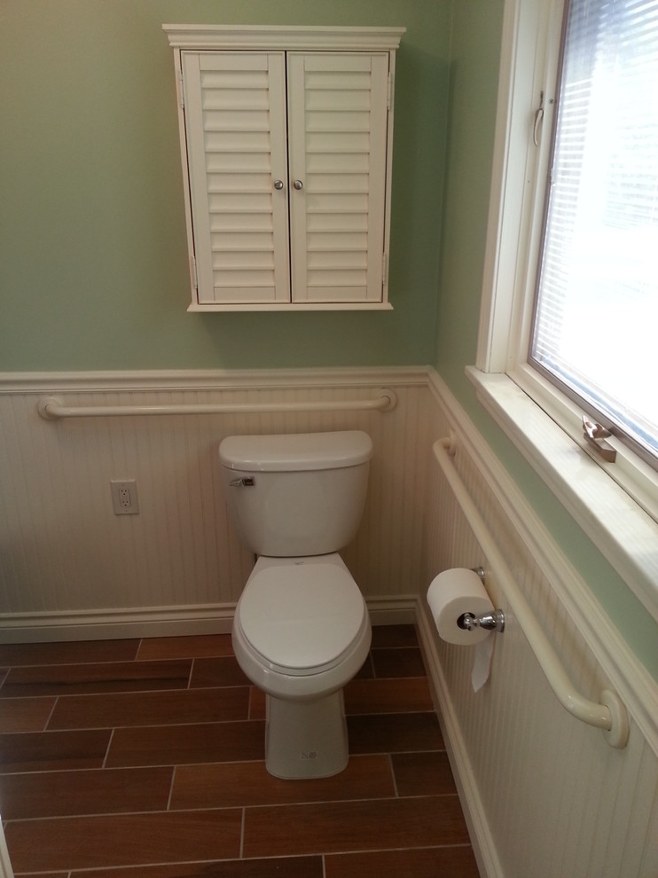 Woodhaven Furniture for Farmhouse Bathroom with Walk in Shower